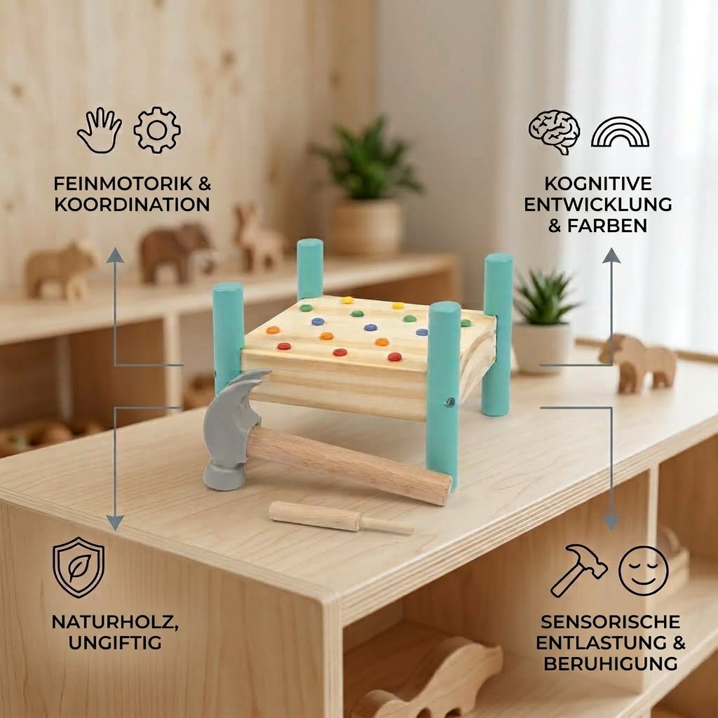 Montessori Holz-Hammer-Lernbrett