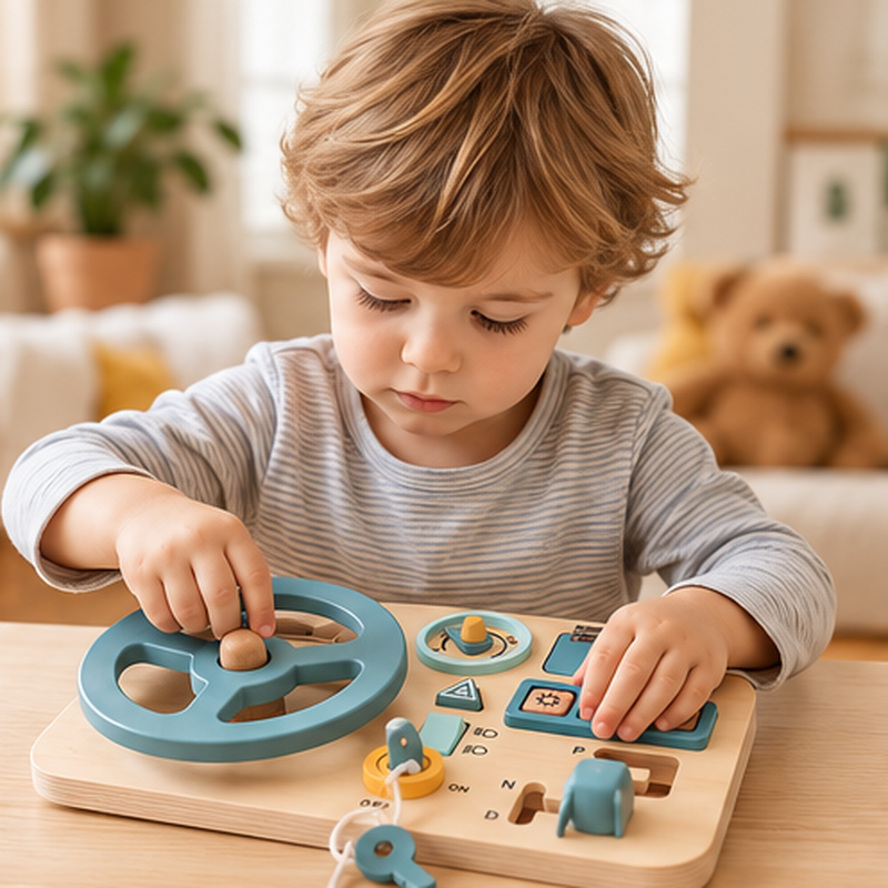 Montessori Holz-Lenkrad-Lernspielzeug