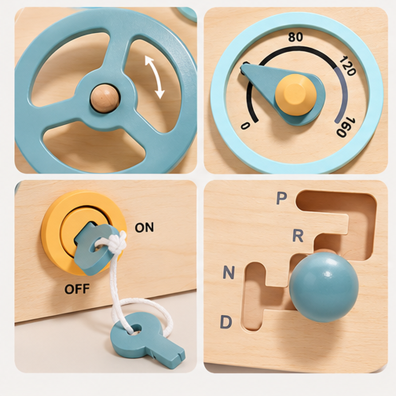 Montessori Holz-Lenkrad-Lernspielzeug