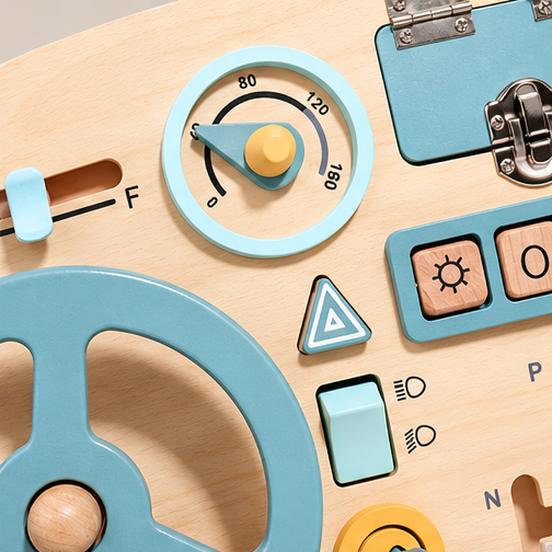 Montessori Holz-Lenkrad-Lernspielzeug