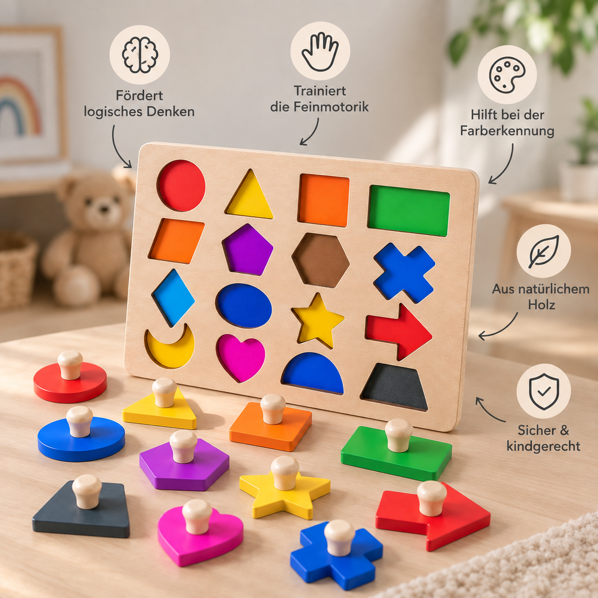 Montessori Magnetisches Formen-Puzzlebrett