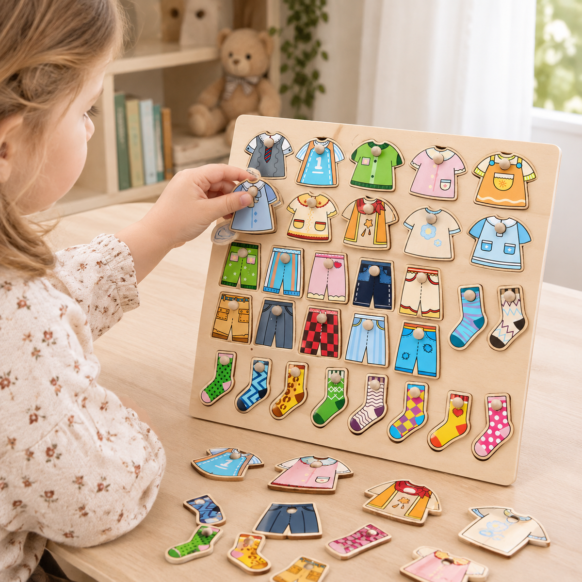 Montessori Wäscheleine Lernspielzeug