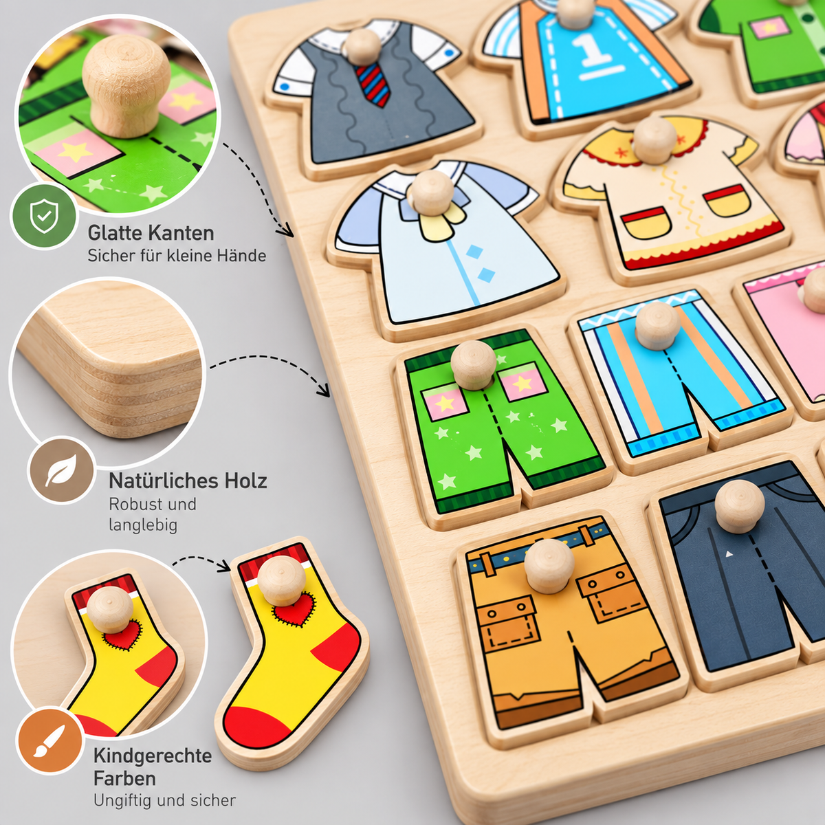 Montessori Wäscheleine Lernspielzeug