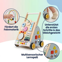 Multifunktionaler Holz-Lauflernwagen