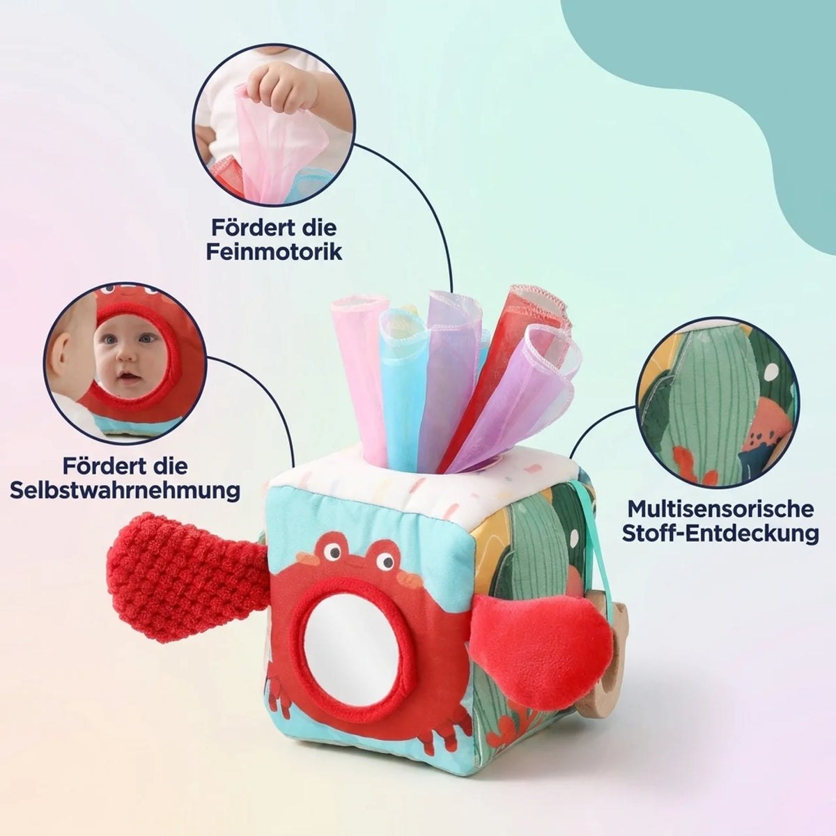 Ozean-Sensorik-Spielwürfel für Babys