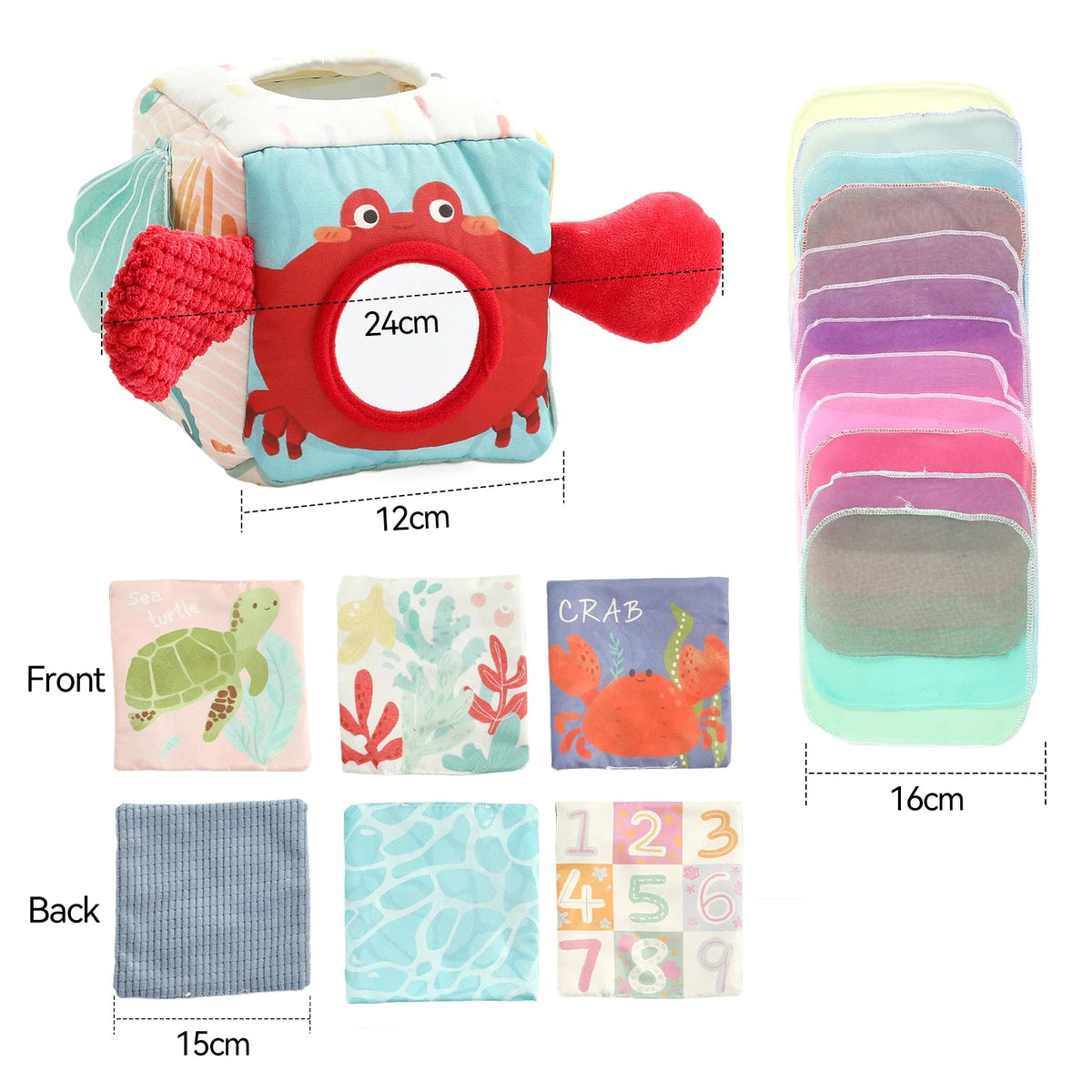 Ozean-Sensorik-Spielwürfel für Babys
