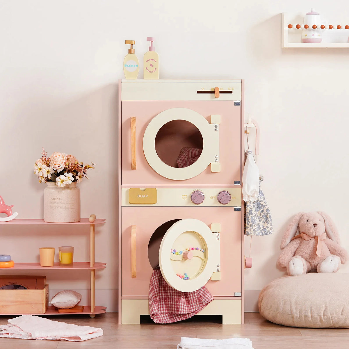 Rosa Holz-Spielküchen-Serie
