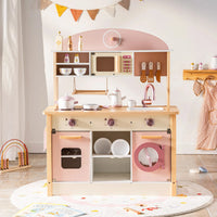 Rosa Holz-Spielküchen-Serie